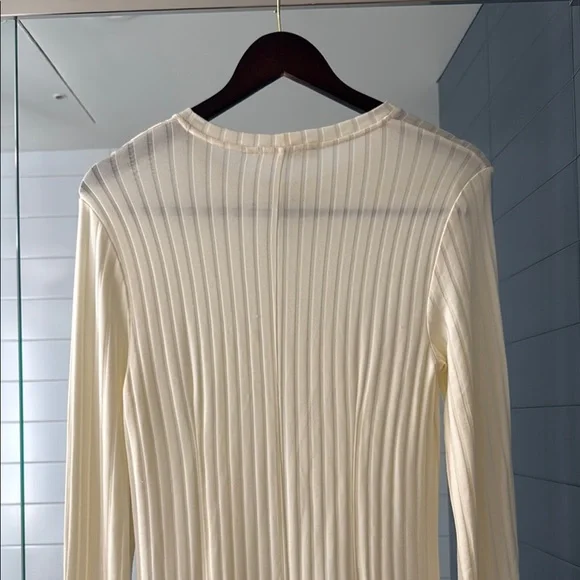 Samsoe Samsoe Jenari Ribbed Knit Eggnog Long Sleeve Sheath Dress Size Large - Picture 9 of 15